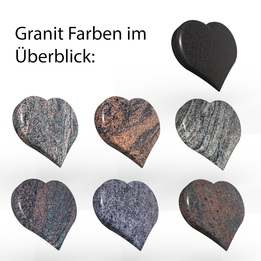 Grabstein Herz liegend aus Granit | Anemu