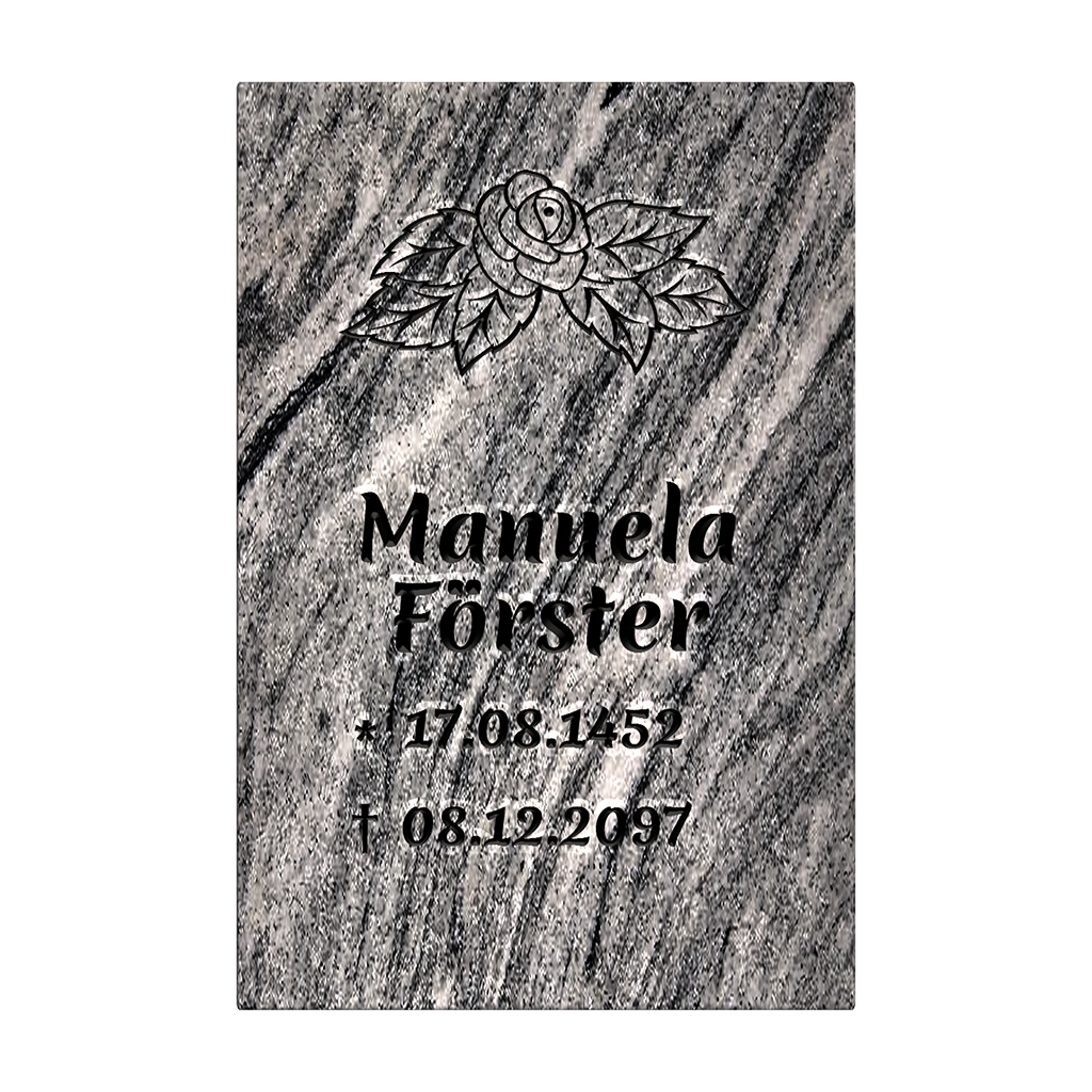 Grabplatte für Urnengrab 60x40x6 cm aus Granit | Arvonis