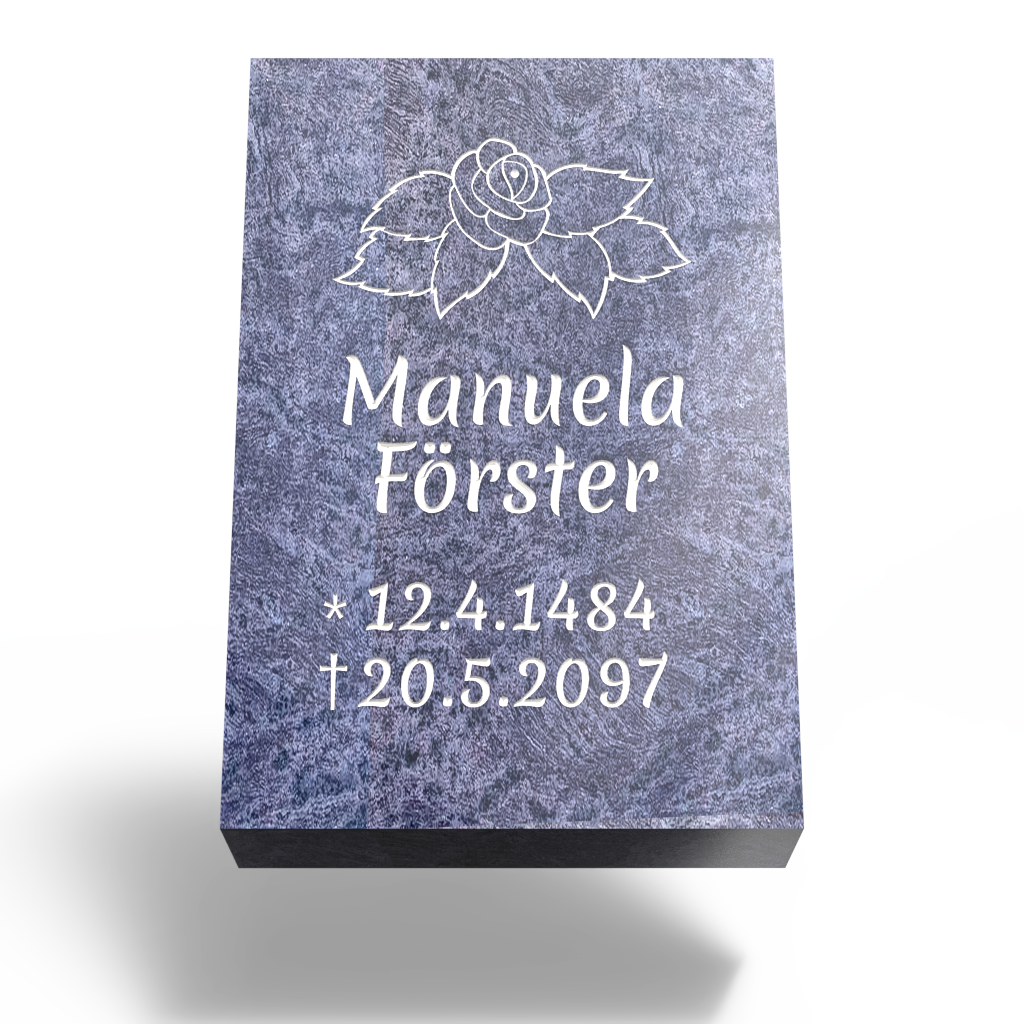 Grabplatte für Urnengrab 30x20x6 cm aus Granit | Arvoniselle