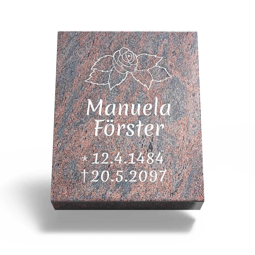 Grabplatte für Urnengrab 50x40x6 cm aus Granit | Arabela