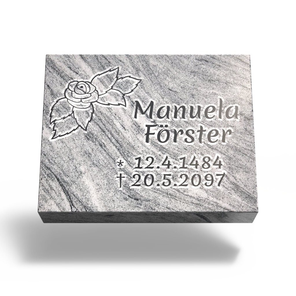 Grabplatte für Urnengrab 50x40x6 cm aus Granit | Arabela