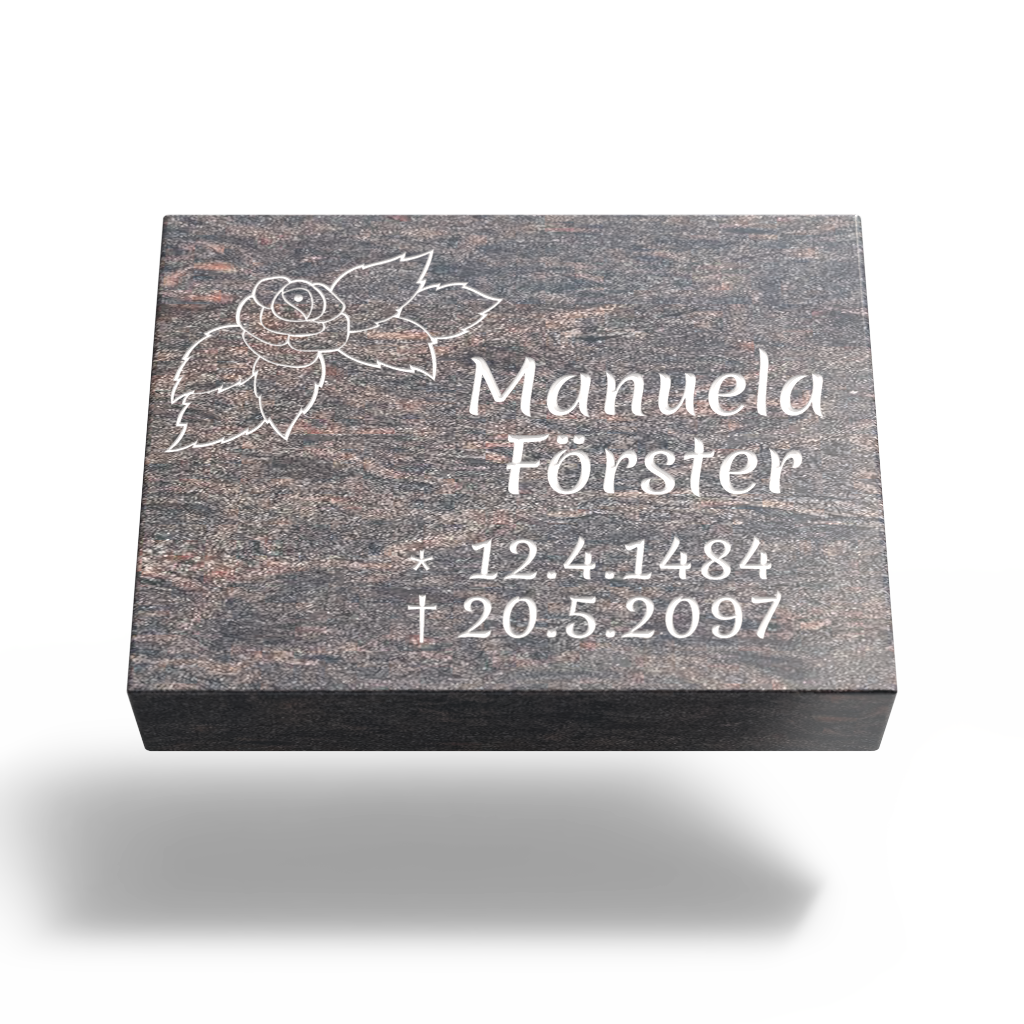 Grabplatte für Urnengrab 40x30x6 cm aus Granit | Arabon