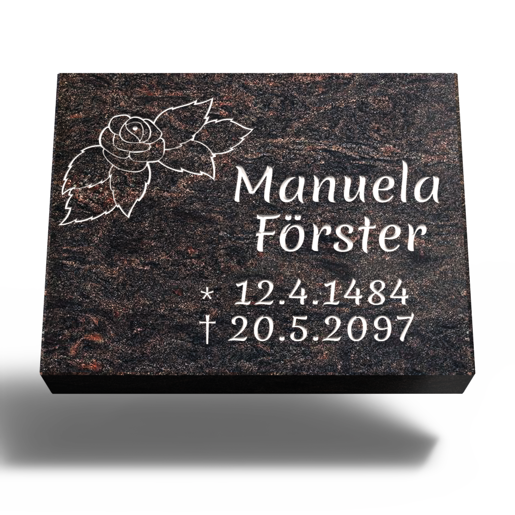 Grabplatte für Urnengrab 45 x 35 x 6 cm aus Granit