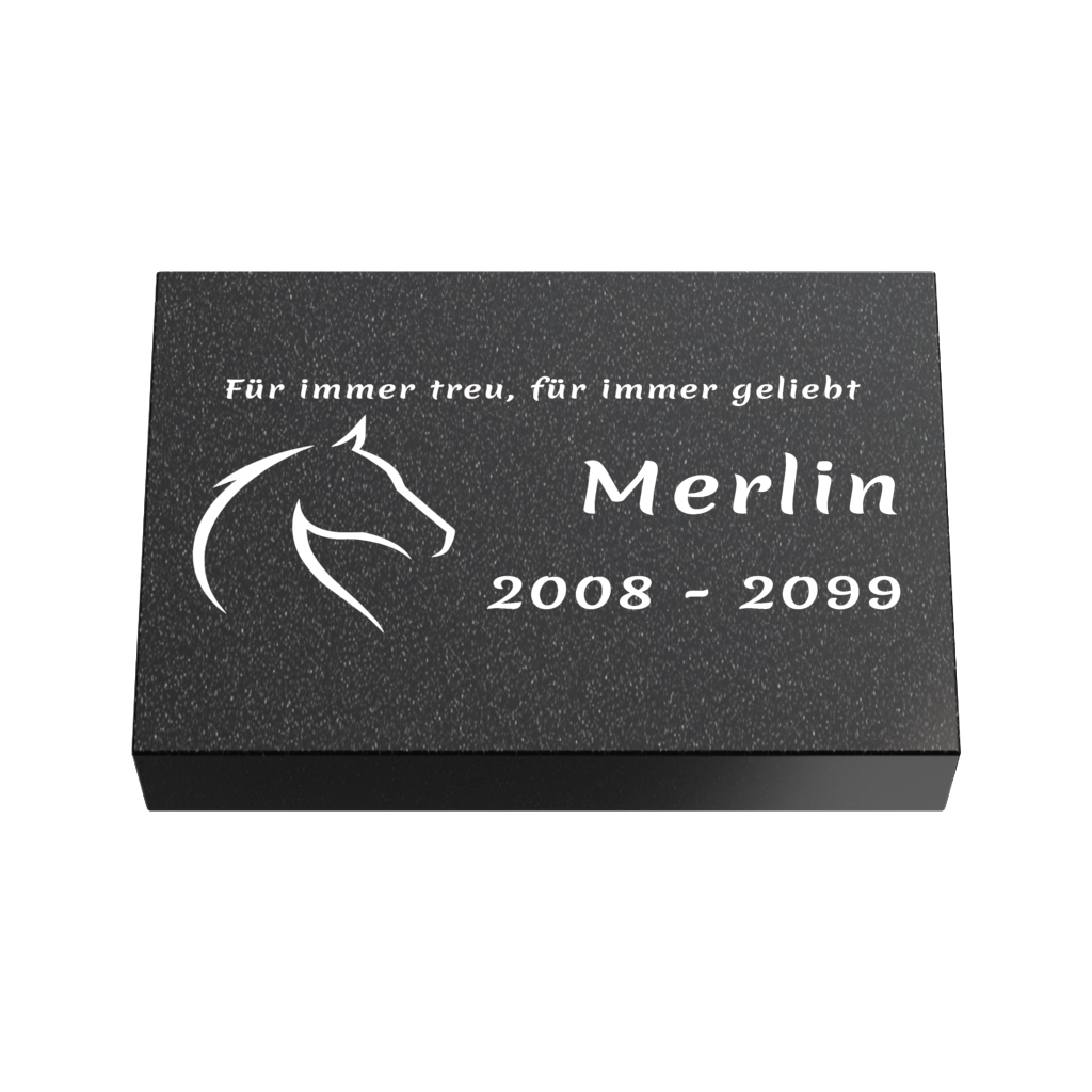 Personalisierte rechteckige Tiergrabplatte aus Granit für Hund, Katze & Haustiere 30 × 20 × 6 cm