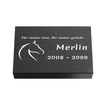 Personalisierte rechteckige Tiergrabplatte aus Granit für Hund, Katze & Haustiere 30 × 20 × 6 cm
