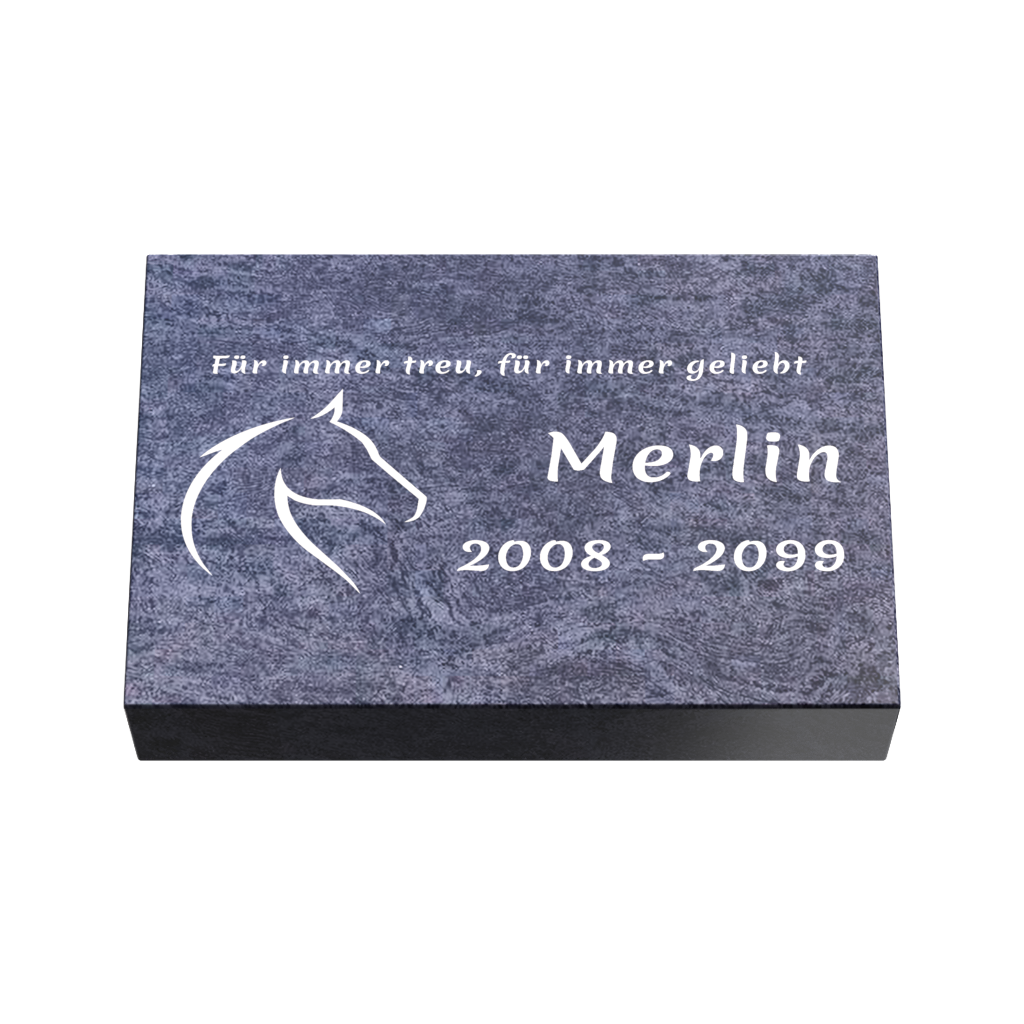 Personalisierte rechteckige Tiergrabplatte aus Granit für Hund, Katze & Haustiere 30 × 20 × 6 cm