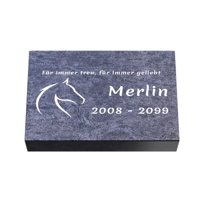 Personalisierte rechteckige Tiergrabplatte aus Granit für Hund, Katze & Haustiere 30 × 20 × 6 cm