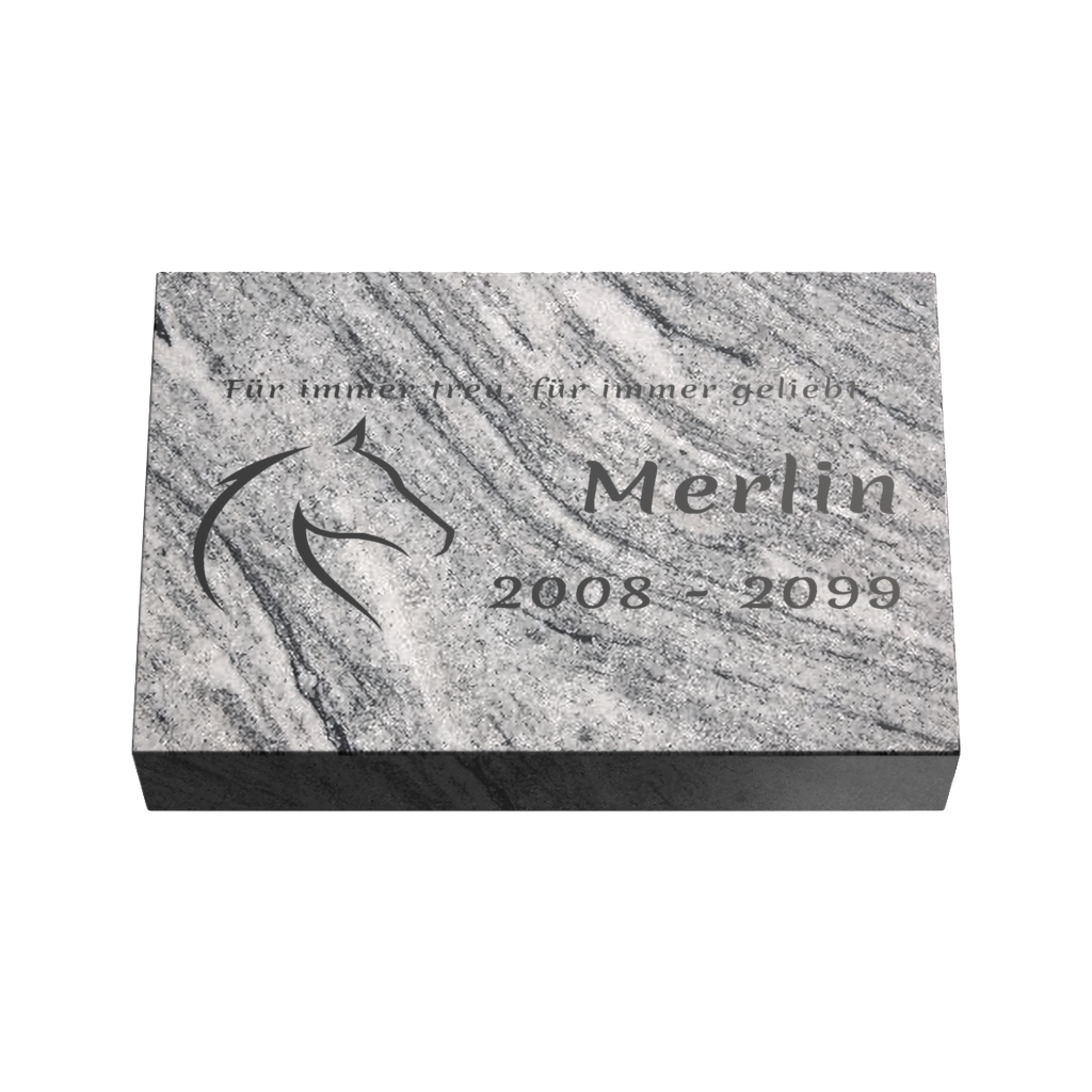 Personalisierte rechteckige Tiergrabplatte aus Granit für Hund, Katze & Haustiere 30 × 20 × 6 cm