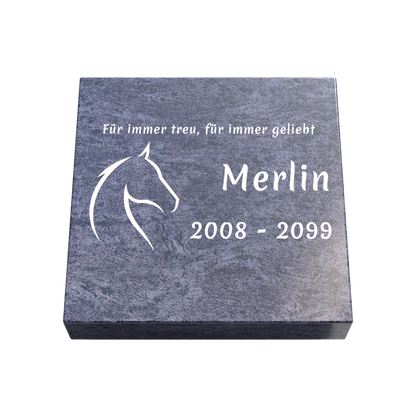Personalisierte rechteckige Tiergrabplatte aus Granit für Hund, Katze & Haustiere 30 × 30 × 6 cm