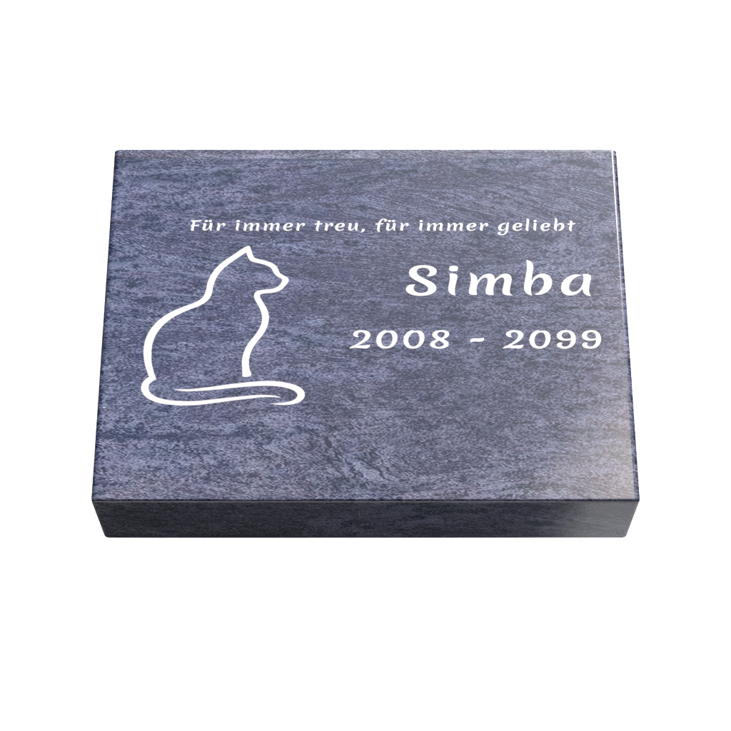 Personalisierte rechteckige Tiergrabplatte aus Granit für Hund, Katze & Haustiere 40 × 30 × 6 cm