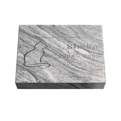 Personalisierte rechteckige Tiergrabplatte aus Granit für Hund, Katze & Haustiere 40 × 30 × 6 cm