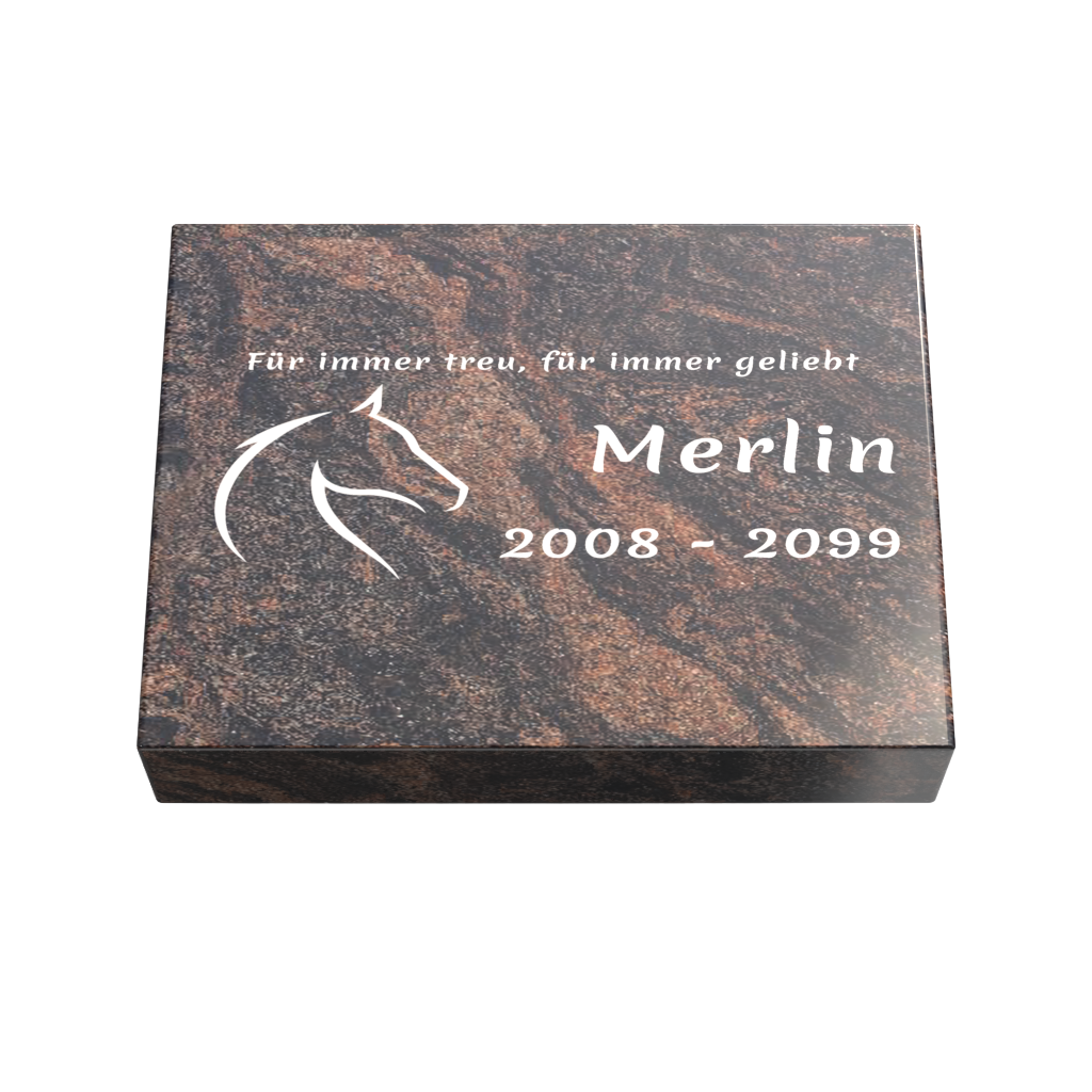 Personalisierte rechteckige Tiergrabplatte aus Granit für Hund, Katze & Haustiere 40 × 30 × 6 cm