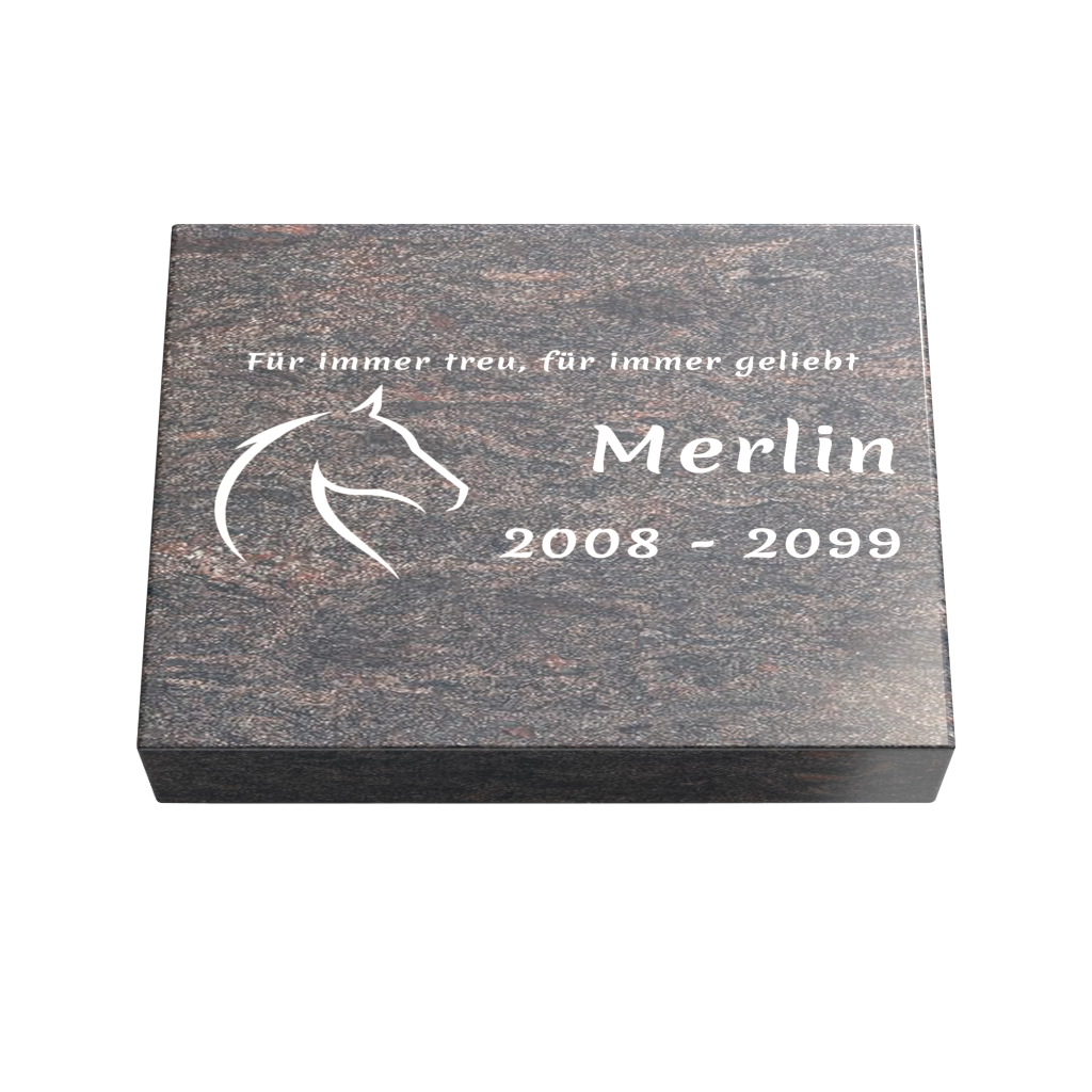 Personalisierte rechteckige Tiergrabplatte aus Granit für Hund, Katze & Haustiere 40 × 30 × 6 cm