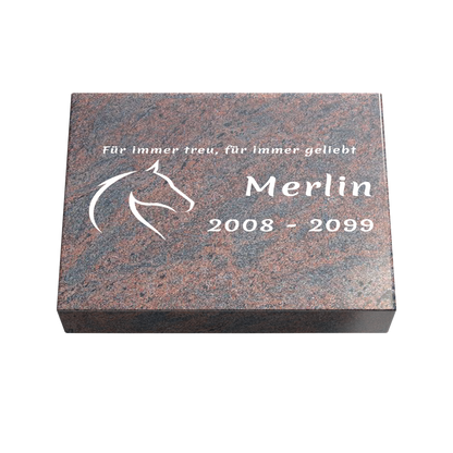 Personalisierte rechteckige Tiergrabplatte aus Granit für Hund, Katze & Haustiere 40 × 30 × 6 cm