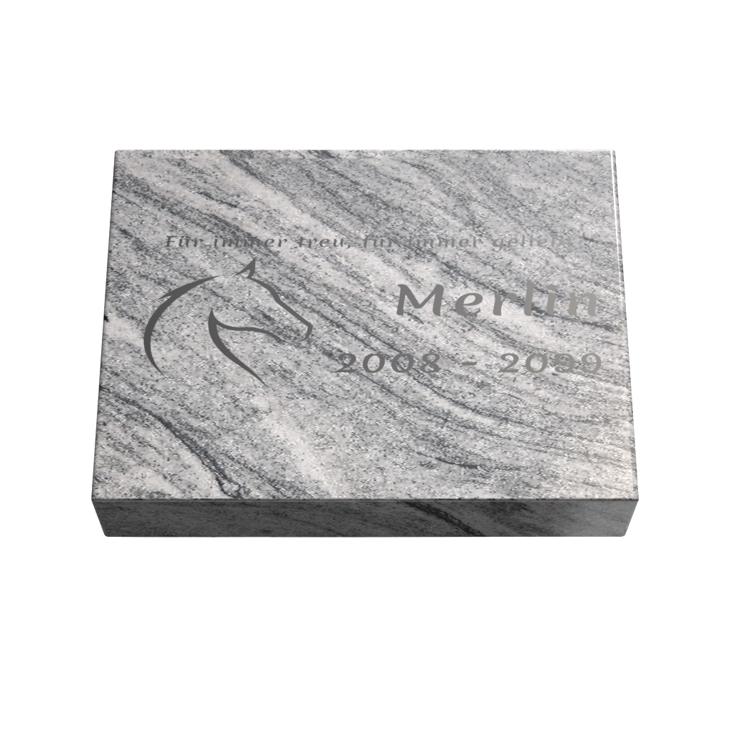 Personalisierte rechteckige Tiergrabplatte aus Granit für Hund, Katze & Haustiere 40 × 30 × 6 cm