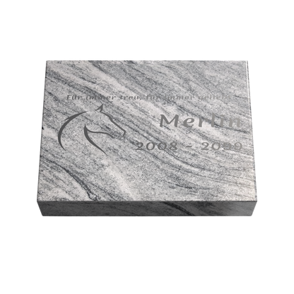Personalisierte rechteckige Tiergrabplatte aus Granit für Hund, Katze & Haustiere 40 × 30 × 6 cm