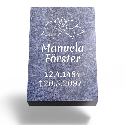 Grabplatte für Urnengrab 30 x 20 x 12 cm aus Granit