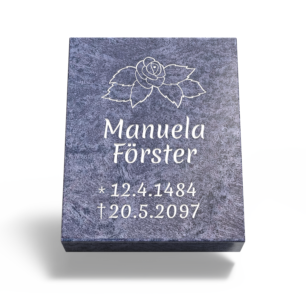 Grabplatte für Urnengrab 50x40x12 cm aus Granit | Arabela