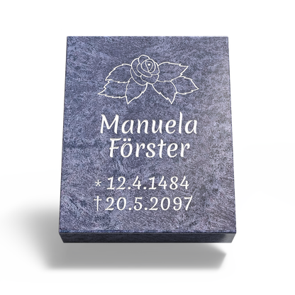 Grabplatte für Urnengrab 50x40x12 cm aus Granit | Arabela