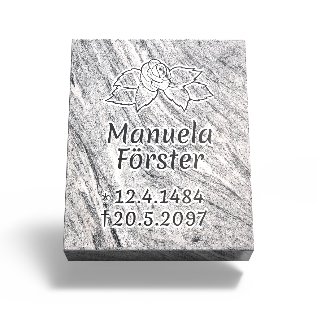 Grabplatte für Urnengrab 50x40x12 cm aus Granit | Arabela