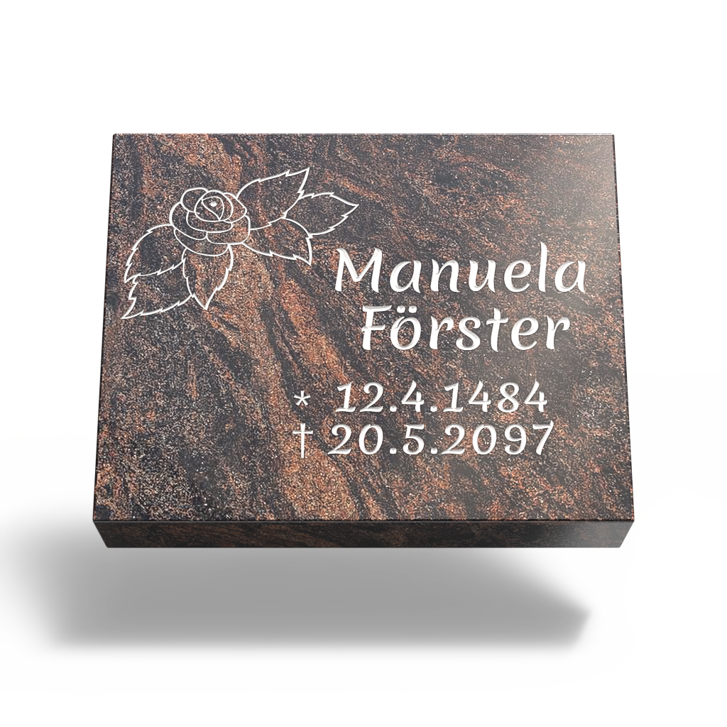 Grabplatte für Urnengrab 50x40x12 cm aus Granit | Arabela