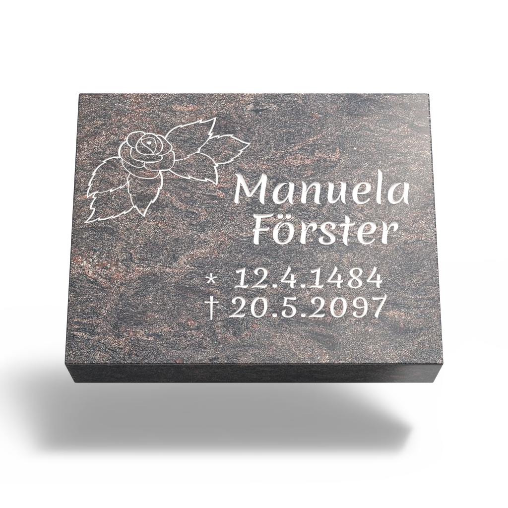 Grabplatte für Urnengrab 50x40x12 cm aus Granit | Arabela