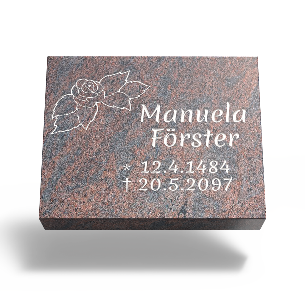 Grabplatte für Urnengrab 50x40x12 cm aus Granit | Arabela