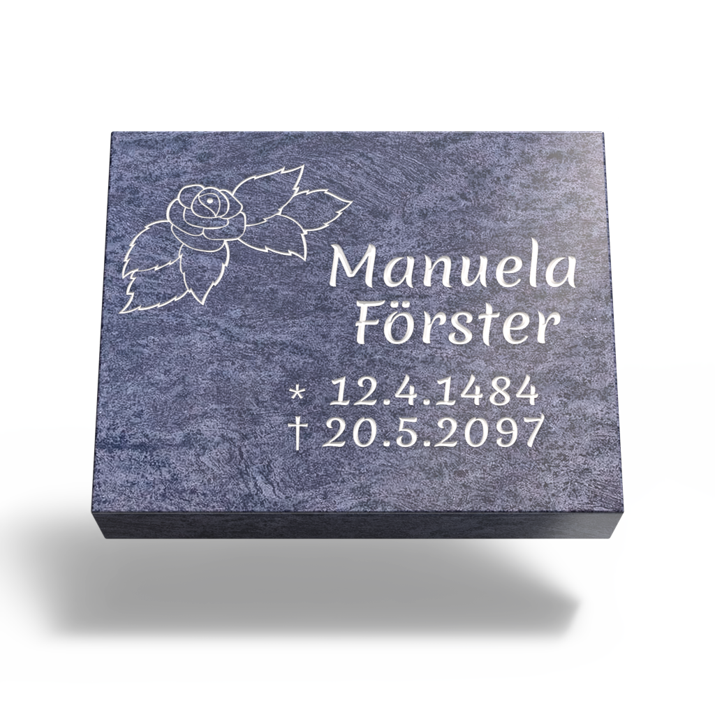 Grabplatte für Urnengrab 50x40x12 cm aus Granit | Arabela