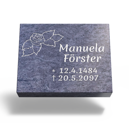 Grabplatte für Urnengrab 50x40x12 cm aus Granit | Arabela