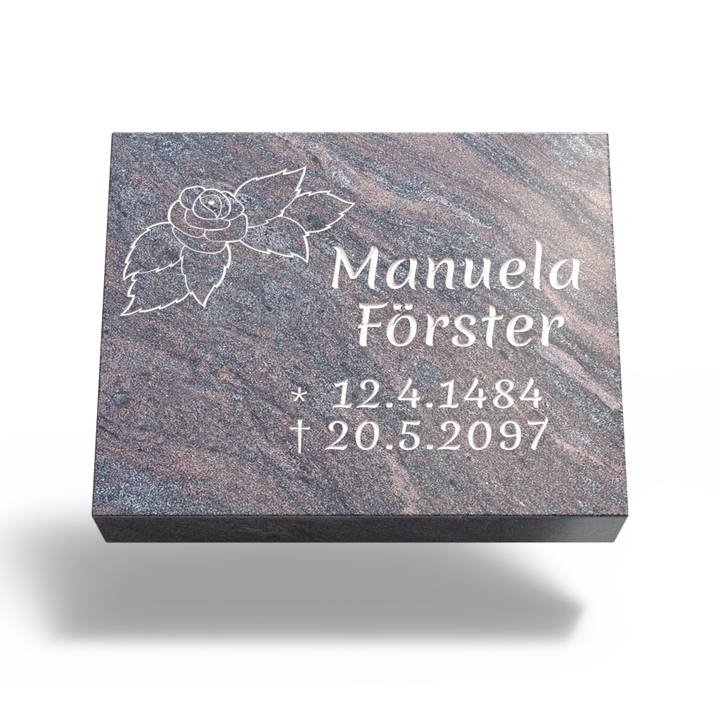 Grabplatte für Urnengrab 50x40x12 cm aus Granit | Arabela