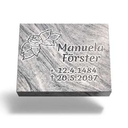 Grabplatte für Urnengrab 50x40x6 cm aus Granit | Arabela