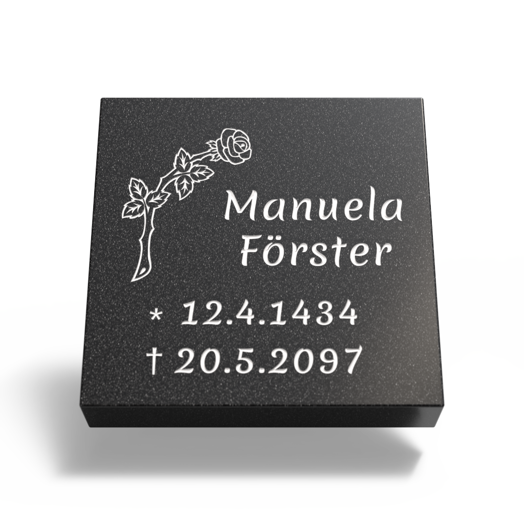 Grabplatte für Urnengrab 50 x 50 x 12 cm aus Granit
