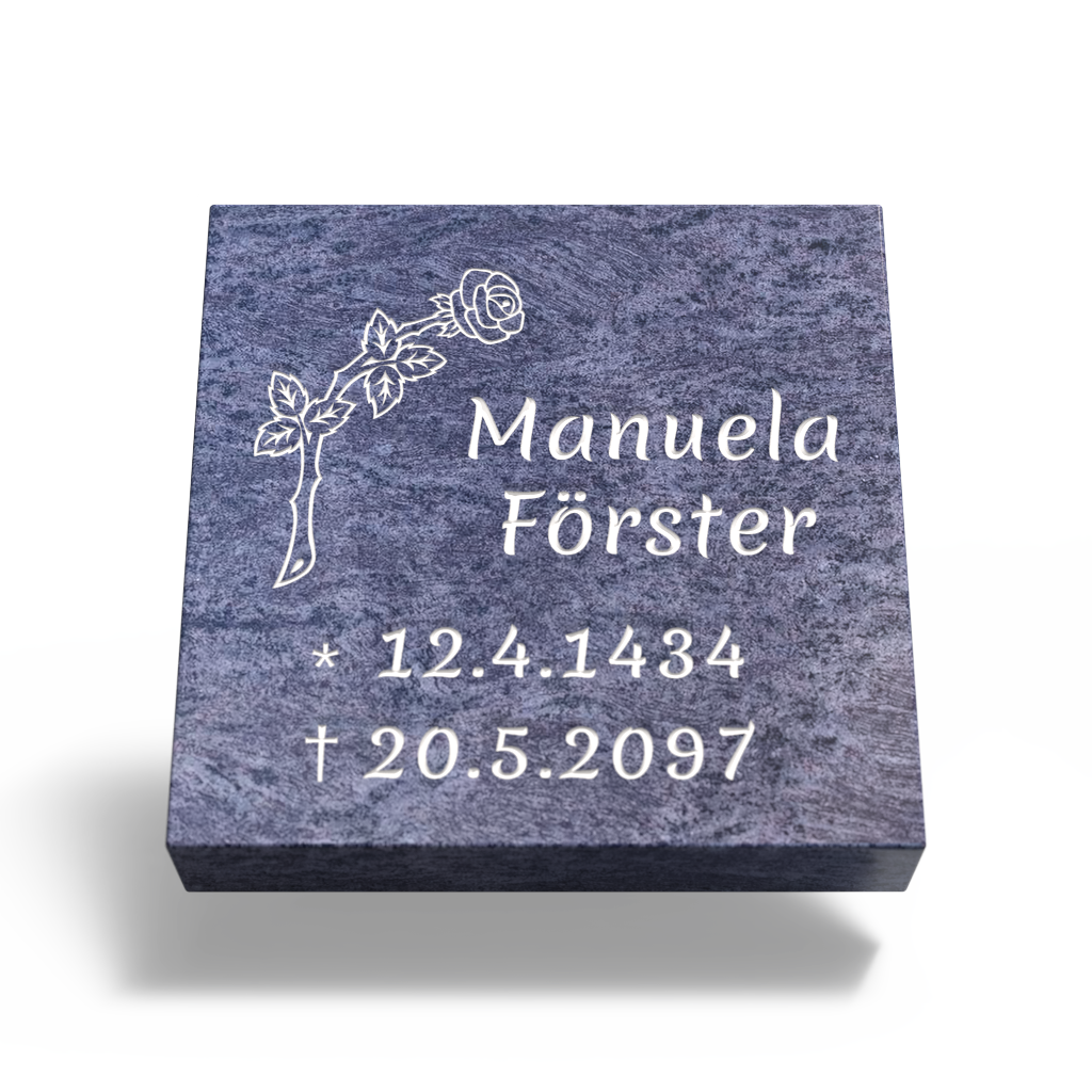 Grabplatte für Urnengrab 50 x 50 x 12 cm aus Granit