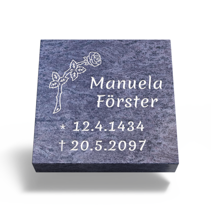 Grabplatte für Urnengrab 50 x 50 x 12 cm aus Granit