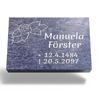 Grabplatte für Urnengrab 60x40x6 cm aus Granit | Arvonis