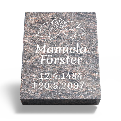 Grabplatte für Urnengrab 45 x 35 x 12 cm aus Granit