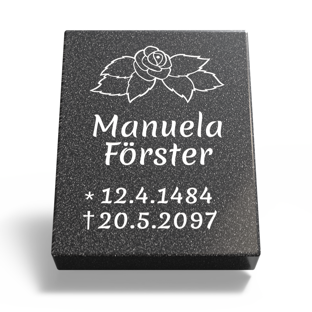 Grabplatte für Urnengrab 45 x 35 x 12 cm aus Granit