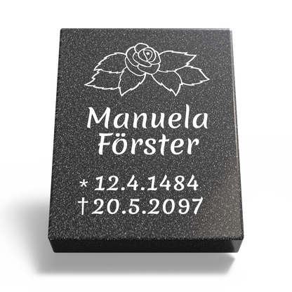 Grabplatte für Urnengrab 45 x 35 x 12 cm aus Granit