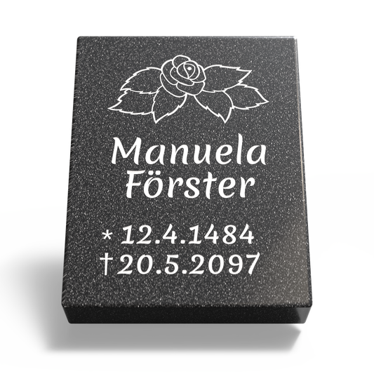 Grabplatte für Urnengrab 45 x 35 x 12 cm aus Granit