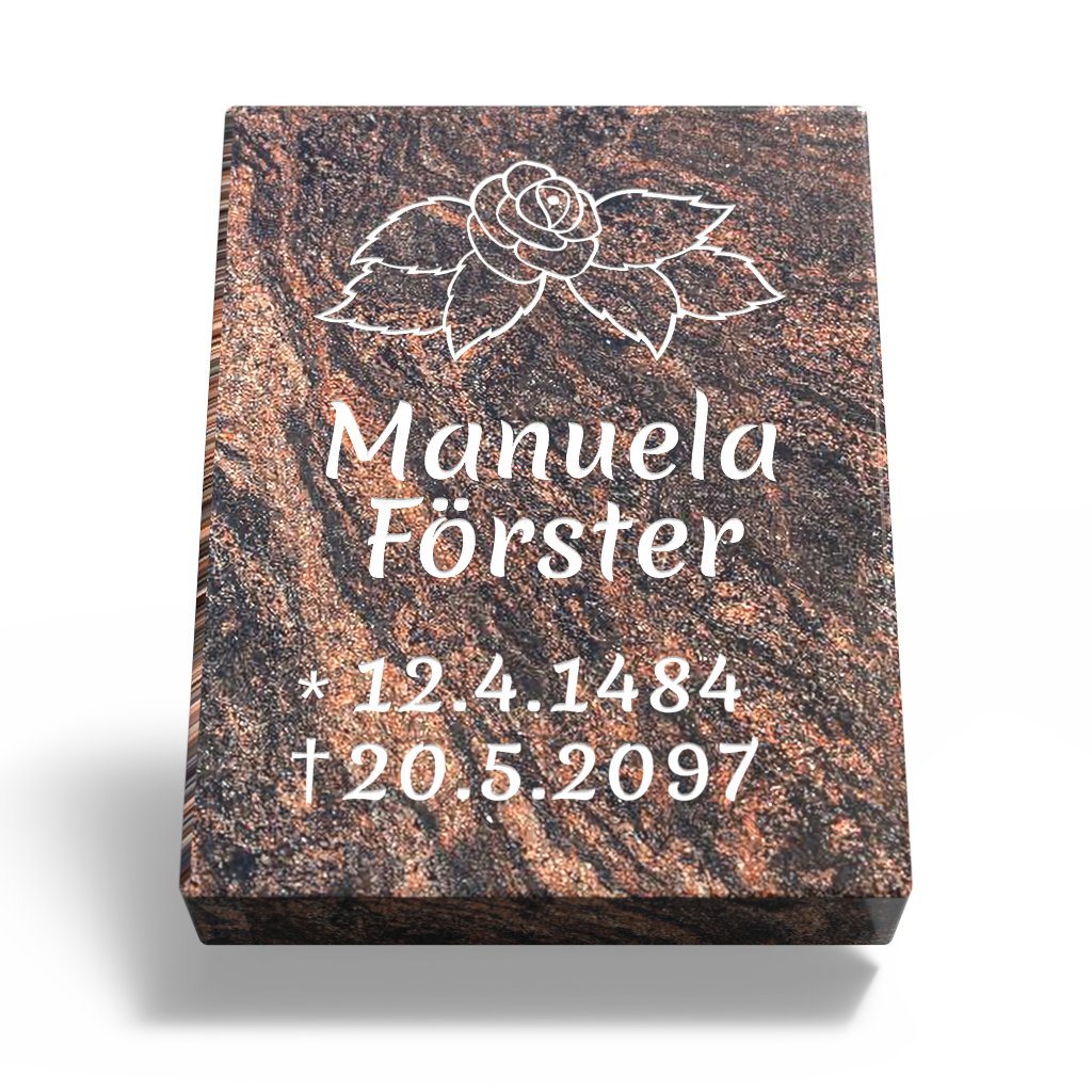 Grabplatte für Urnengrab 45 x 35 x 6 cm aus Granit