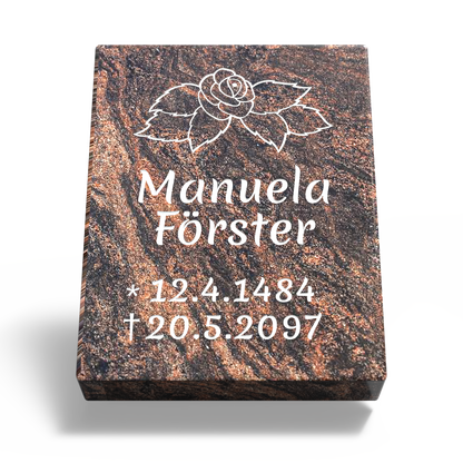 Grabplatte für Urnengrab 45 x 35 x 6 cm aus Granit
