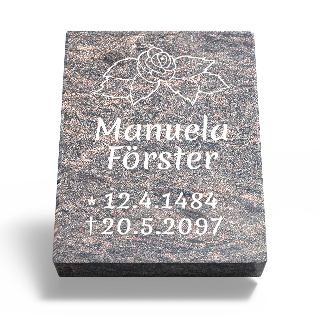 Grabplatte für Urnengrab 45 x 35 x 6 cm aus Granit