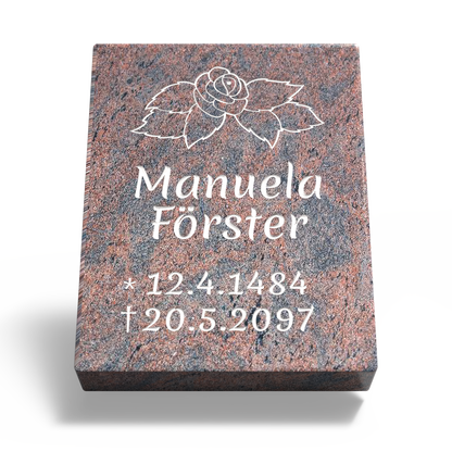 Grabplatte für Urnengrab 45 x 35 x 6 cm aus Granit