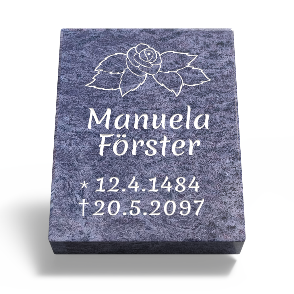 Grabplatte für Urnengrab 45 x 35 x 6 cm aus Granit