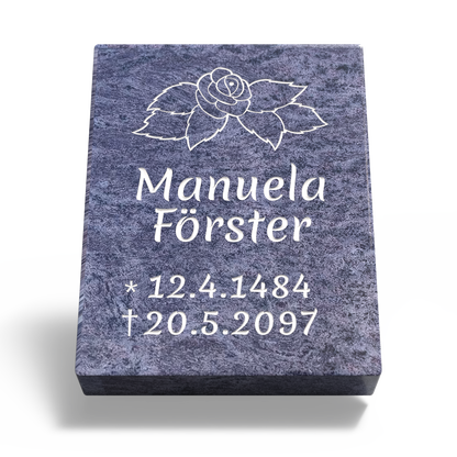 Grabplatte für Urnengrab 45 x 35 x 6 cm aus Granit