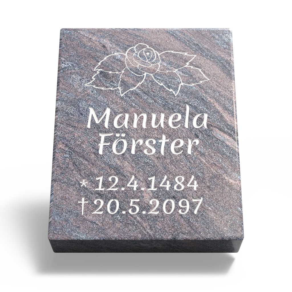 Grabplatte für Urnengrab 45 x 35 x 6 cm aus Granit