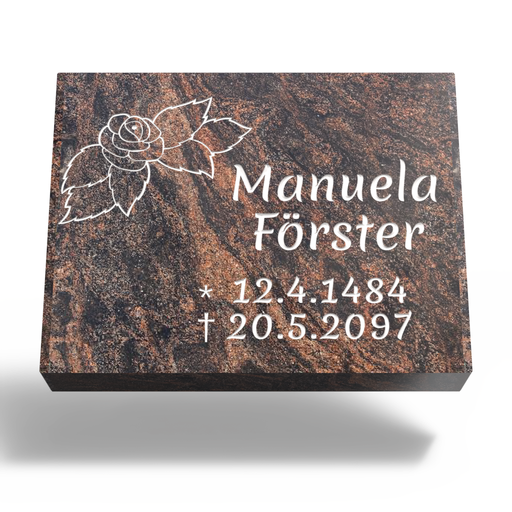 Grabplatte für Urnengrab 45 x 35 x 12 cm aus Granit
