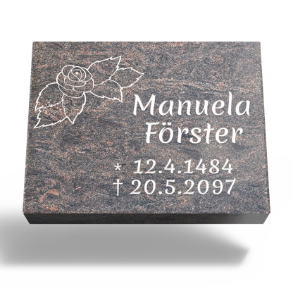 Grabplatte für Urnengrab 45 x 35 x 6 cm aus Granit