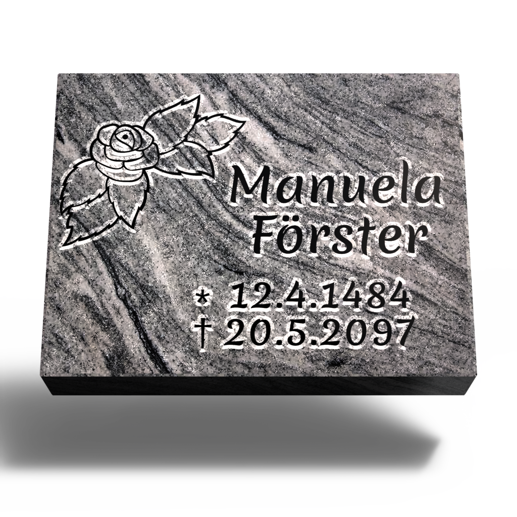 Grabplatte für Urnengrab 45 x 35 x 6 cm aus Granit