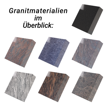 Grabplatte für Urnengrab 30x30 cm aus Granit | Arvioni